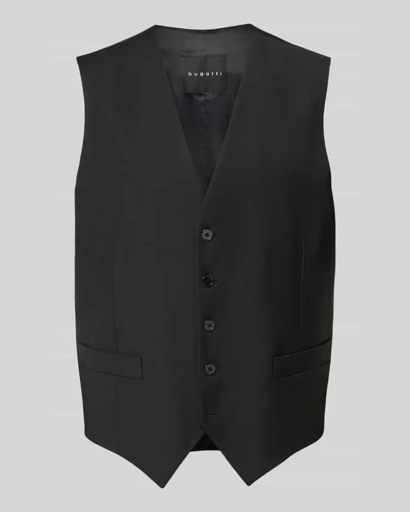 Bugatti Weste mit V-Ausschnitt Black