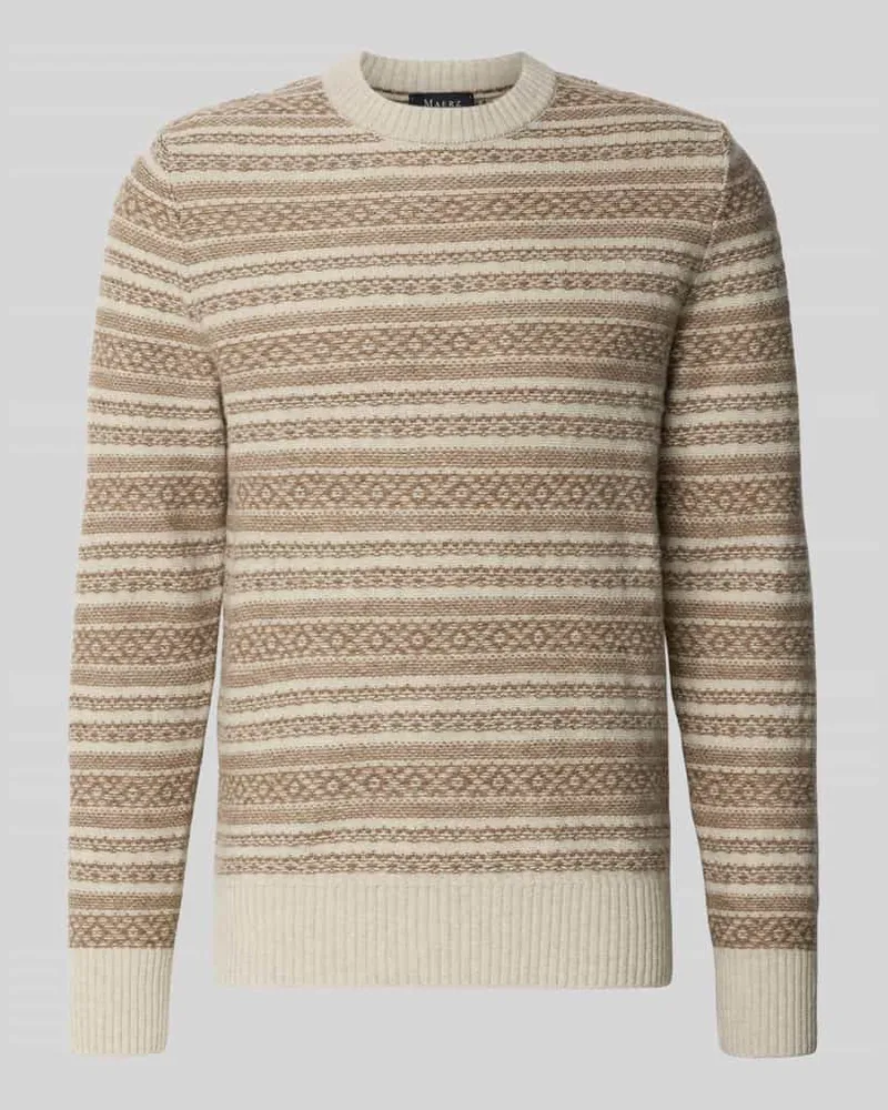 Maerz Strickpullover mit gerippten Abschlüssen Offwhite