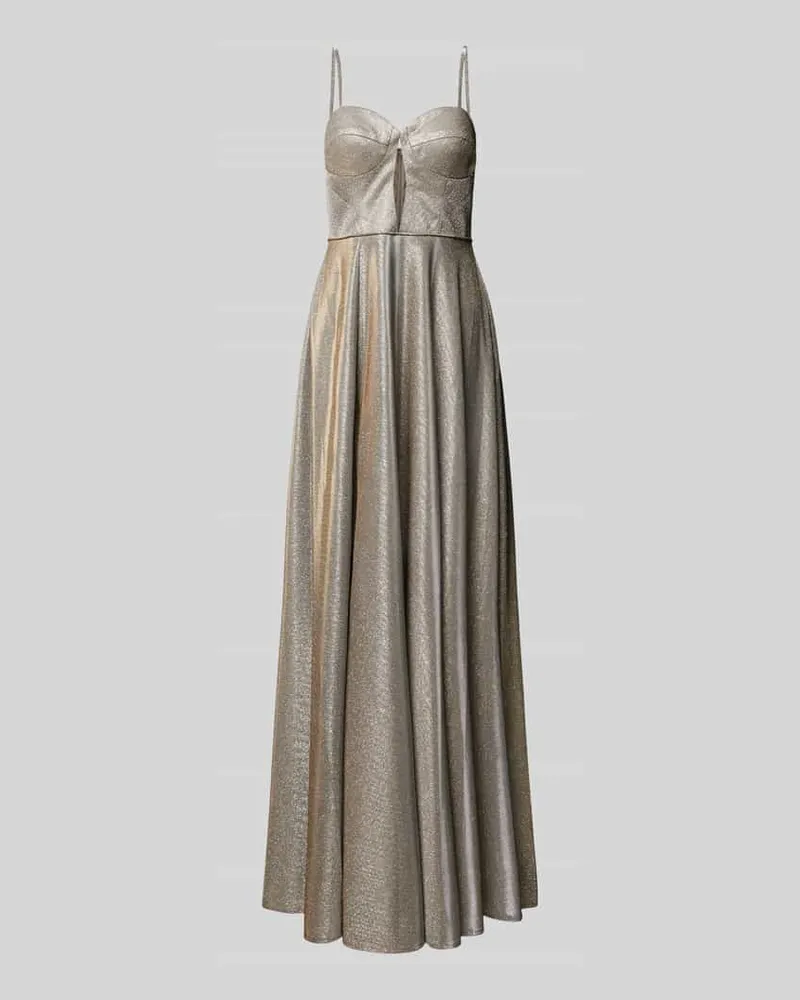 Unique Abendkleid mit Spaghettiträgern Gold