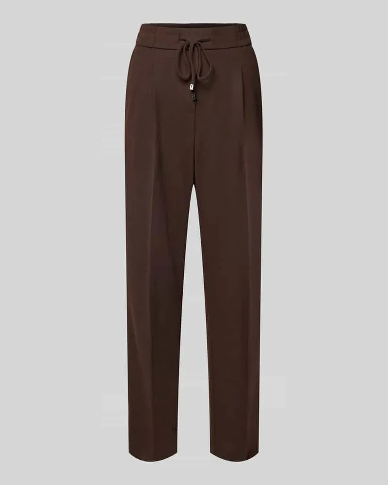 SteHmann Stoffhose mit elastischem Bund Modell 'Myriel Dunkelbraun
