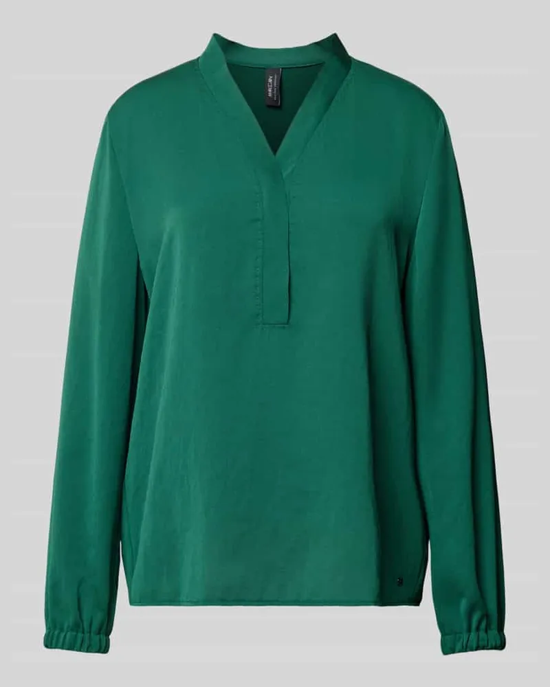 Marc Cain Regular Fit Bluse mit V-Ausschnitt Dunkelgruen