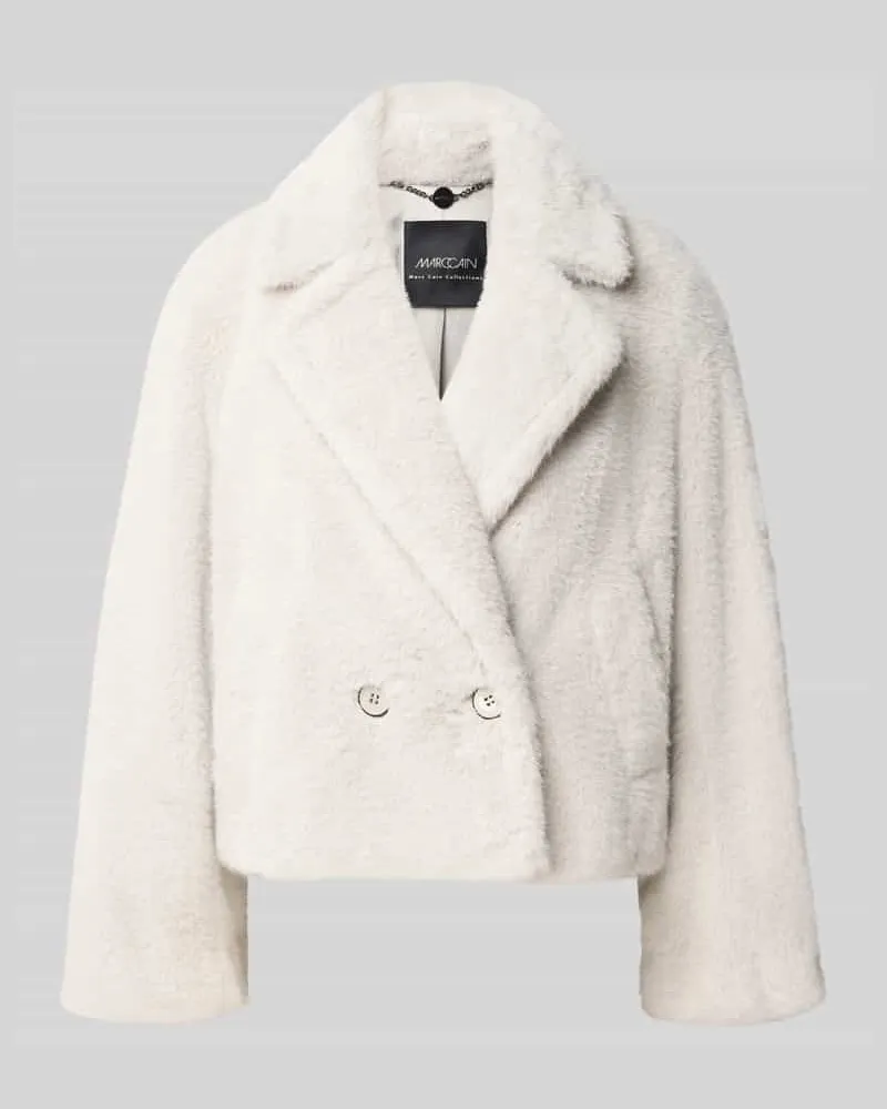 Marc Cain Teddyjacke mit doppelreihiger Knopfleiste Mittelgrau
