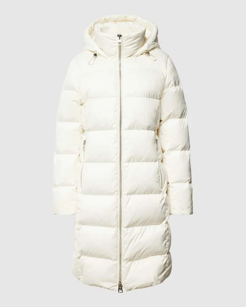 Marc O'Polo Daunenmantel mit Kapuze mit Tunnelzug Offwhite