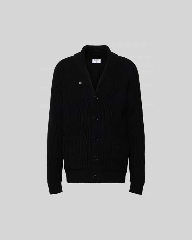 Filippa K Strickjacke mit Knopfleiste Black