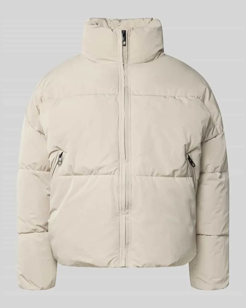 JAKE*S Jacke mit Stehkragen und Reißverschlusstaschen Stein