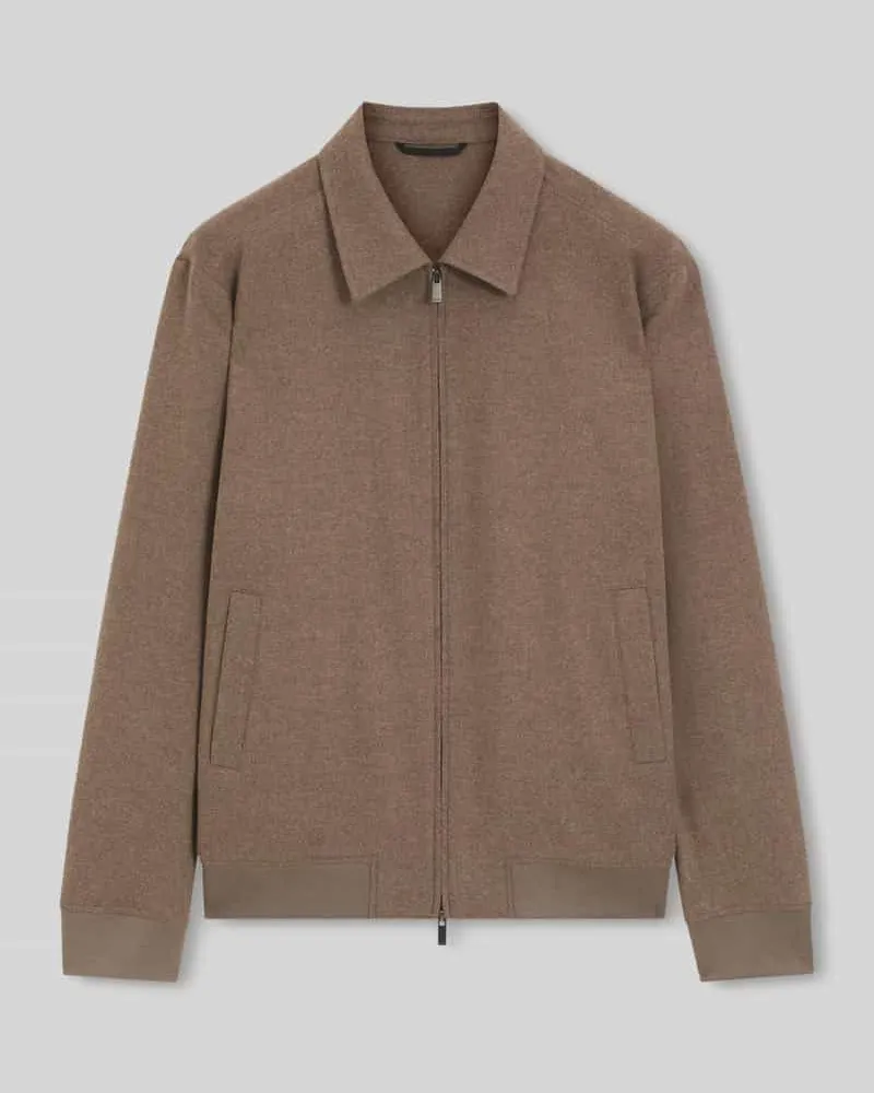 HUGO BOSS Slim Fit Bomberjacke mit Schurwoll-Anteil Modell 'P-Hanry-BMB-WG-264 Beige