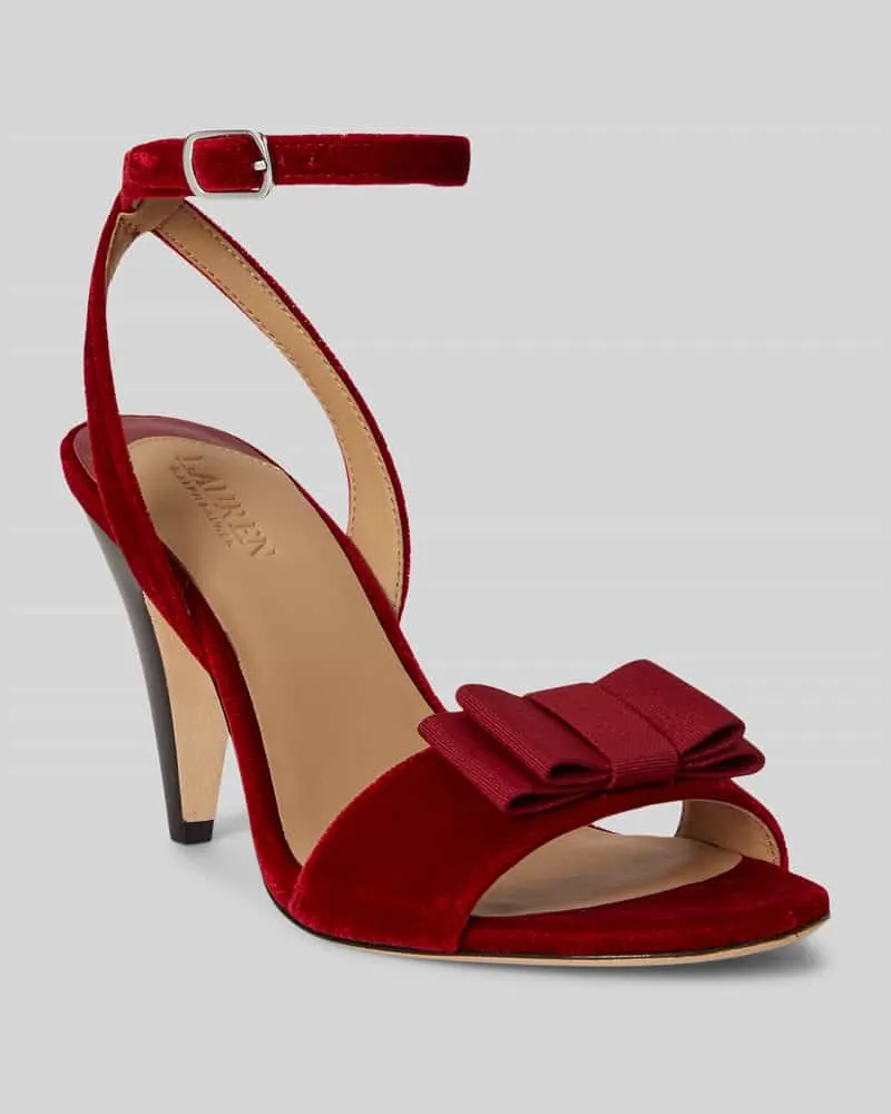 Ralph Lauren Sandalette aus Rindsnappa mit Schleifendetail Rot