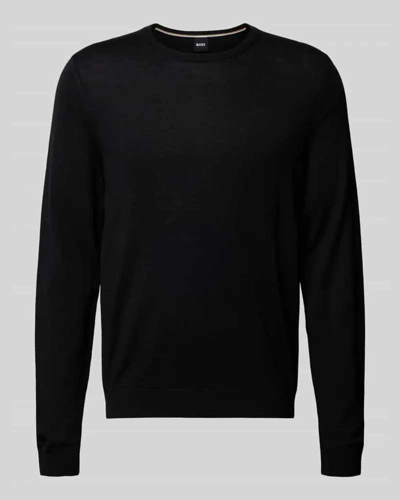 HUGO BOSS Longsleeve aus Schurwolle Modell 'Leno Black