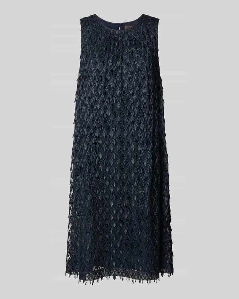 Vera Mont Knielanges Cocktailkleid mit Allover-Applikationen Dunkelblau
