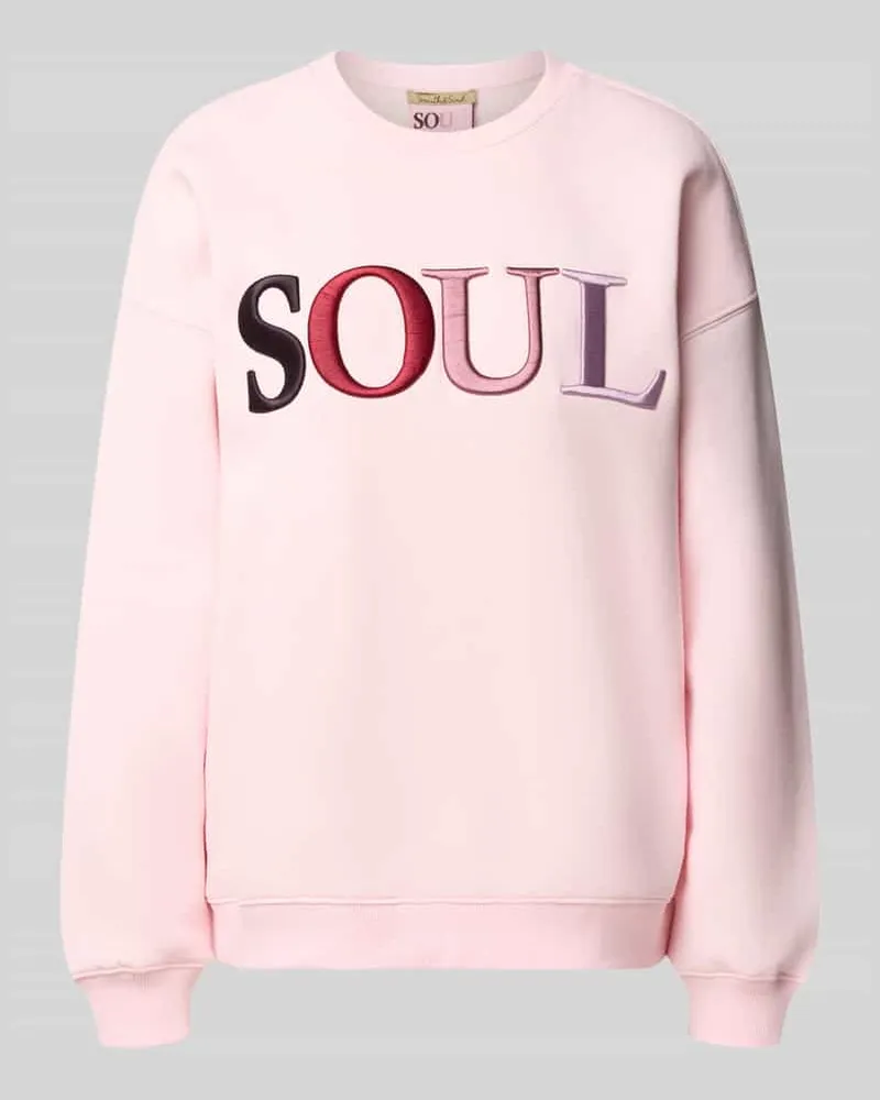 Smith & Soul Sweatshirt mit Soul Stickerei Rosa