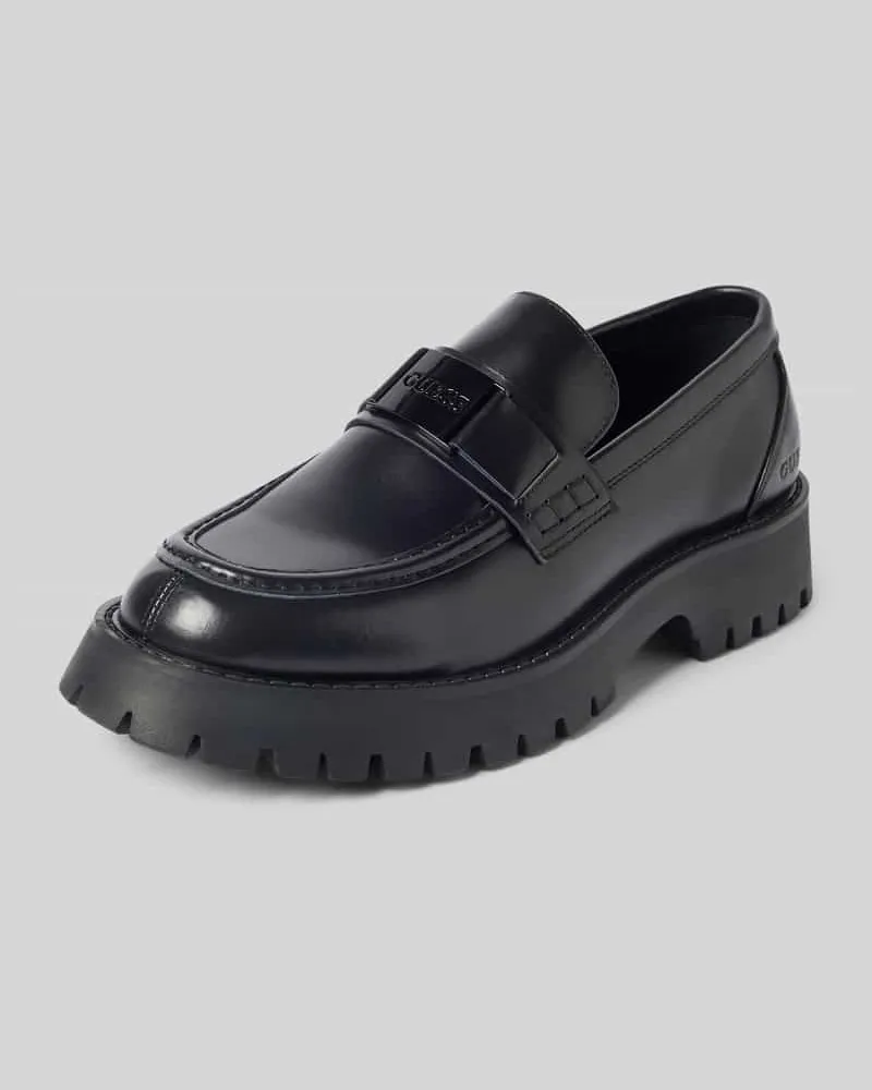 Guess Loafers aus echtem Leder Modell 'Gorizia Black