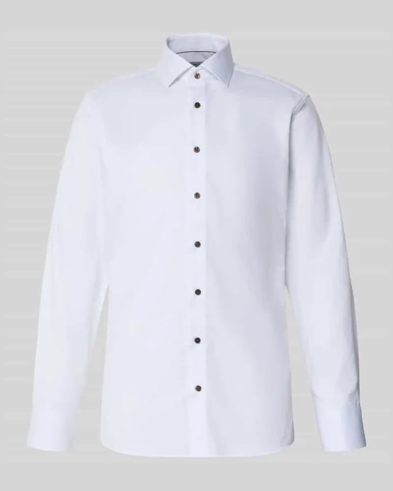 Eterna Slim Fit Business-Hemd mit Kentkragen Weiss