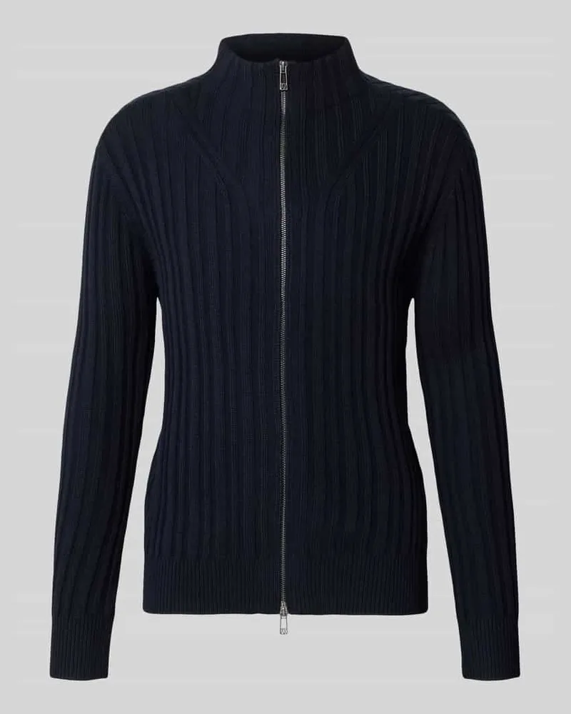 Armani Exchange Strickjacke mit Zweiwege Reißverschluss Dunkelblau