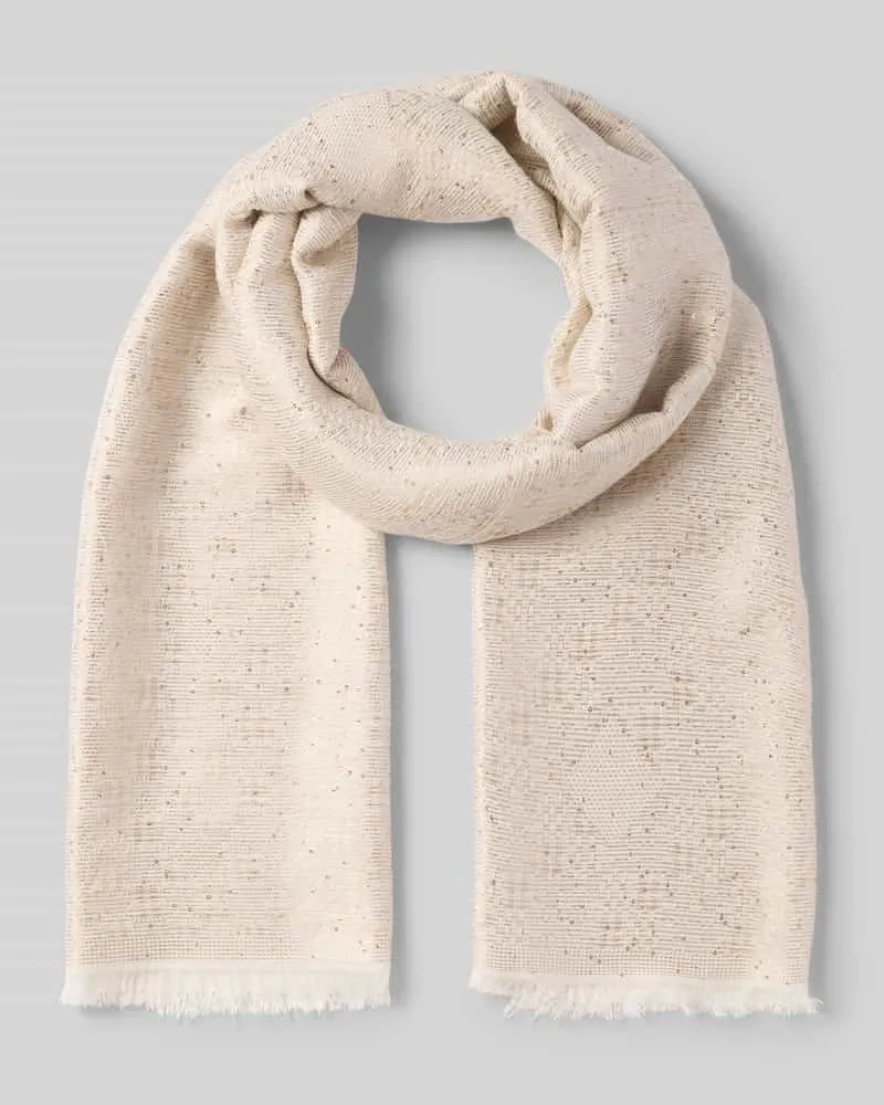 Emporio Armani Schal mit Pailletten und Fransen Sand