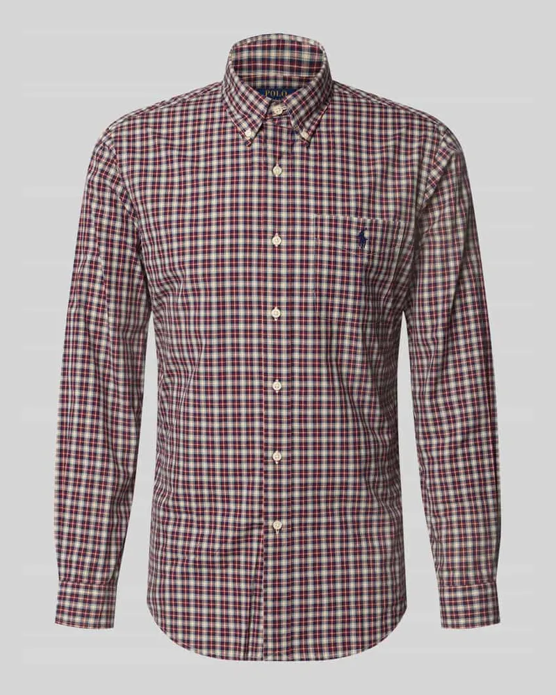 Ralph Lauren Custom Fit Freizeithemd aus reiner Baumwolle Bordeaux