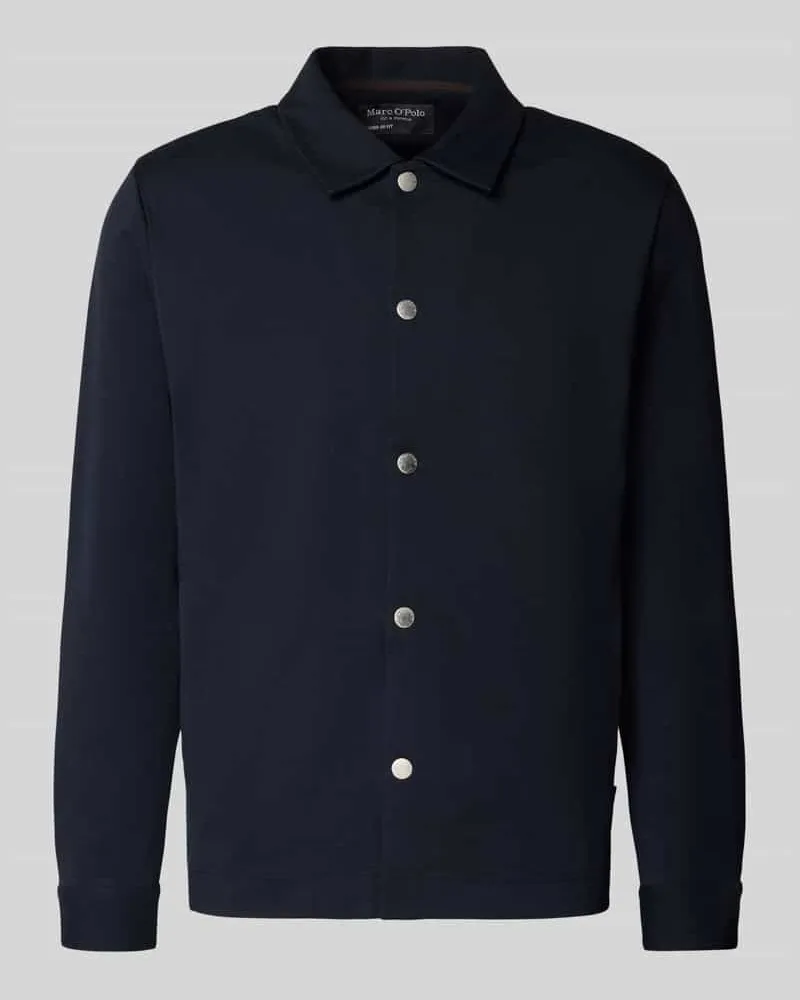 Marc O'Polo Regular Fit Hemdjacke aus Baumwoll-Mix Marine