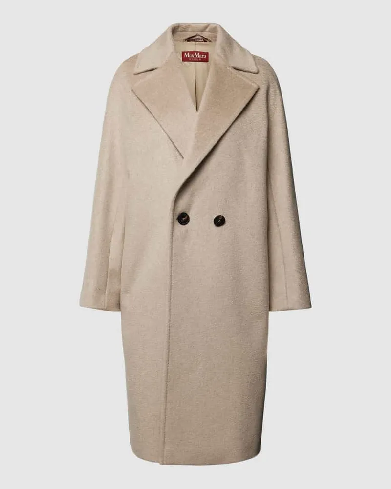 Max Mara Mantel aus Kaschmir-Mix mit Reverskragen Modell 'KARIM Beige