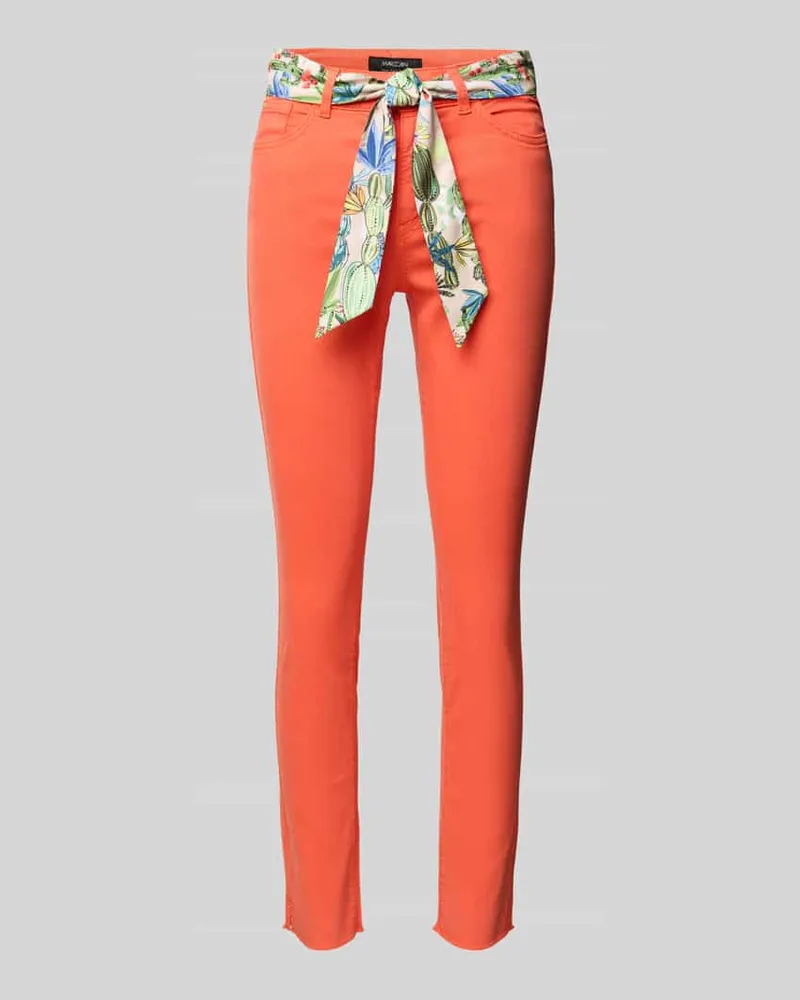 Marc Cain Jeans mit Stoffgürtel Rot