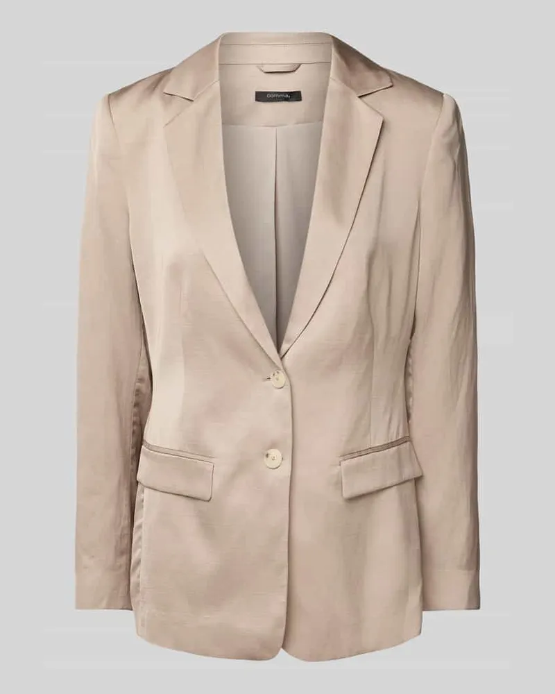 COMMA Taillierter Blazer aus Viskose-Leinen-Mix Taupe