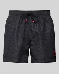 HUGO BOSS Badehose mit Label-Print Modell 'Riff Black