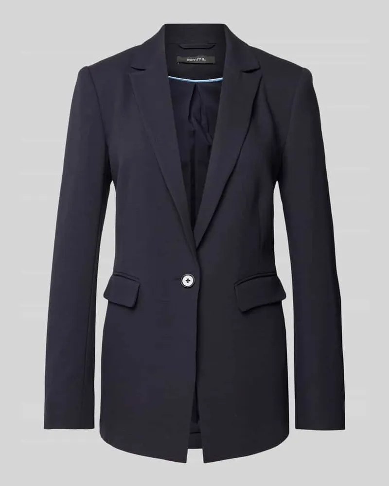 COMMA Blazer aus Viskose-Mix mit Pattentaschen Marine