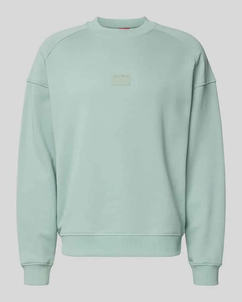 HUGO BOSS Regular Fit Sweatshirt aus reiner Baumwolle Modell 'DELASTCREW Mint