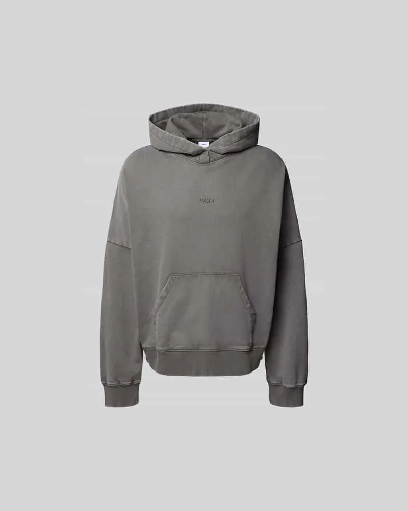 Won Hundred Oversized Hoodie mit Logo-Stitching Mittelgrau