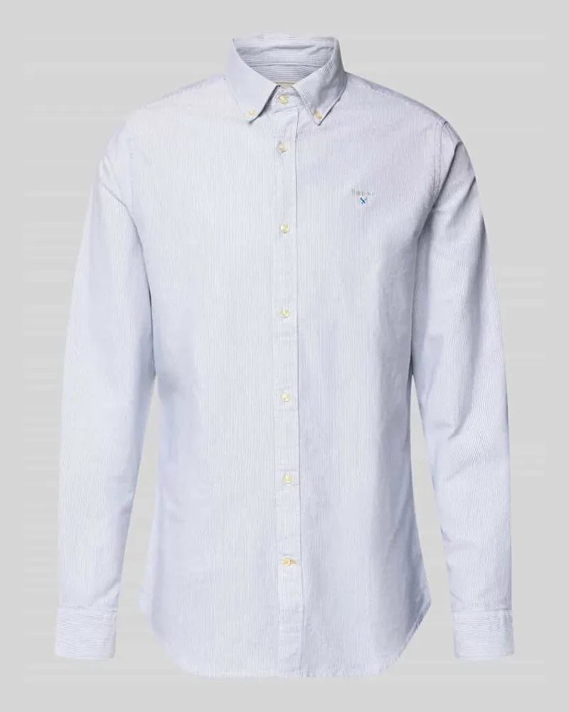 Barbour Tailored Fit Freizeithemd aus reiner Baumwolle Modell 'STRIPED OXFORD Marine