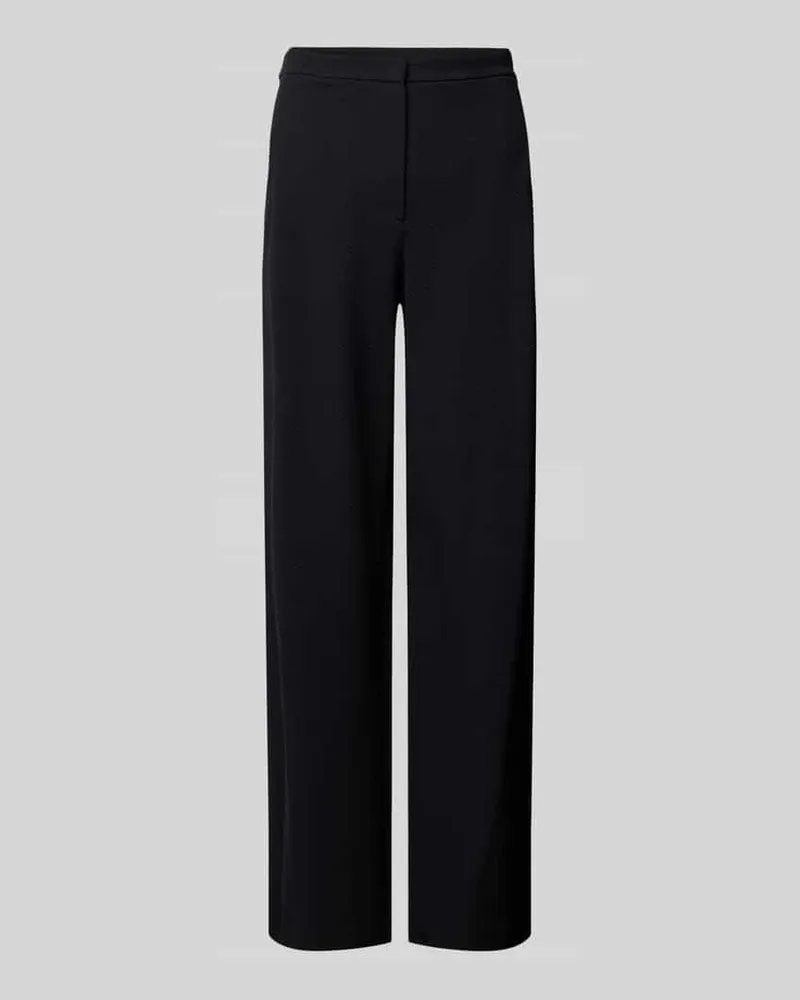 Emporio Armani Wide Leg Anzughose mit Strukturmuster Black