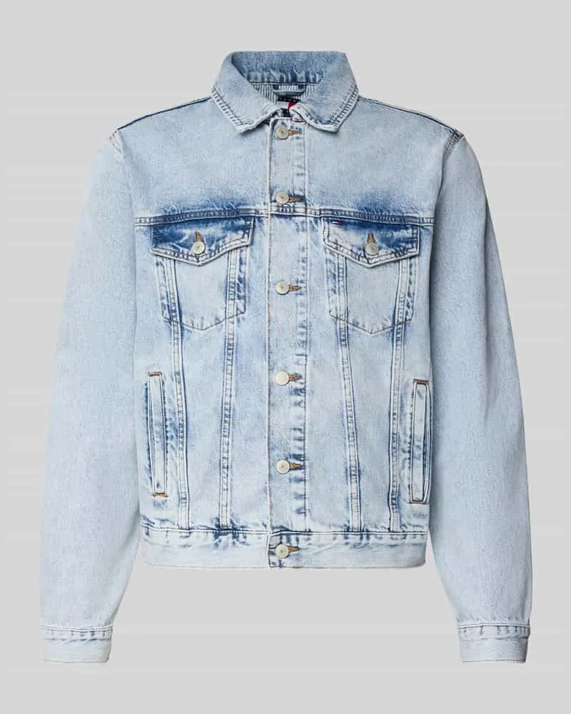 Tommy Hilfiger Regular Fit Jeansjacke aus reiner Baumwolle Hellblau
