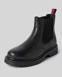 Tommy Hilfiger Chelsea Boots aus Leder mit Zugschlaufe Black