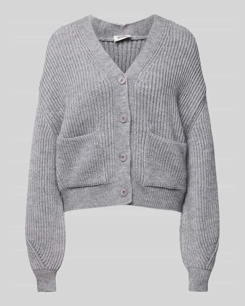 Drykorn Oversized Strickjacke mit Knopfleiste Mittelgrau