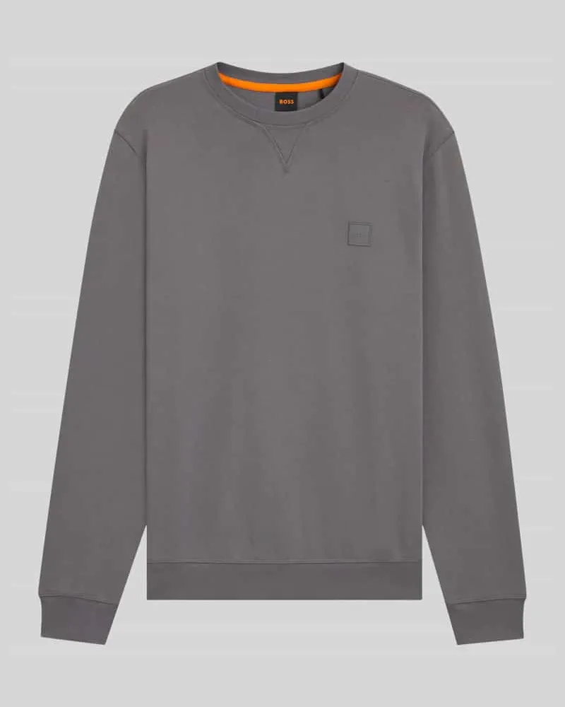 HUGO BOSS Regular Fit Sweatshirt aus reiner Baumwolle Modell 'WESTART Anthrazit