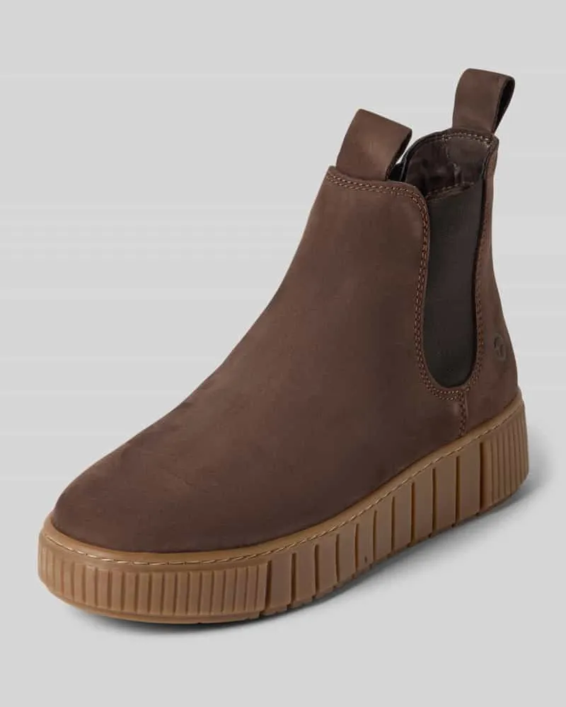 Tamaris Chelsea Boots aus echtem Rindsleder Dunkelbraun