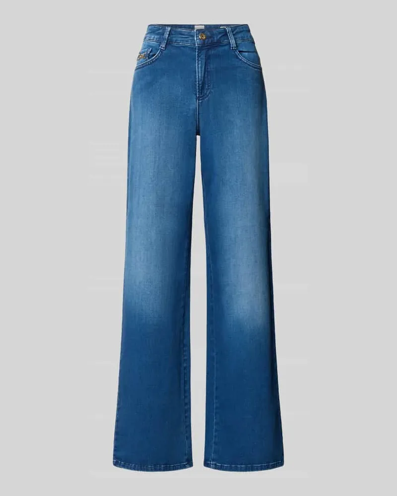Brax Wide Leg Jeans mit Logo-Detail Modell 'Maine Blau