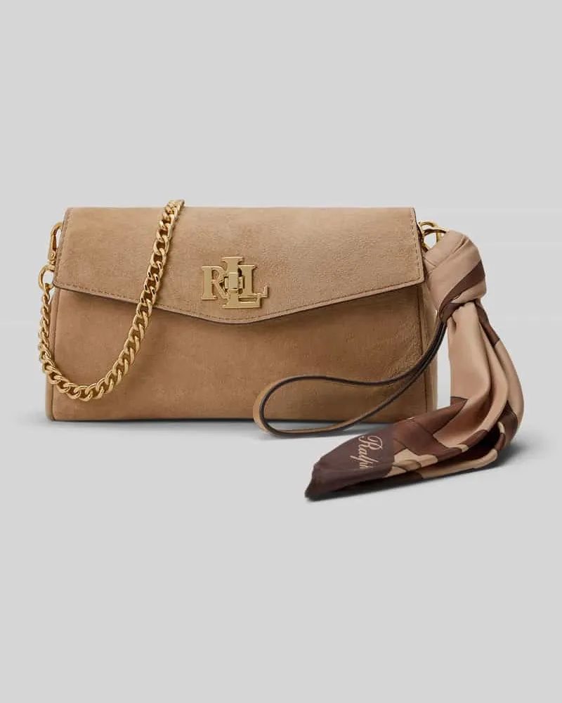 Ralph Lauren Umhängetasche aus echtem Schafsleder Camel