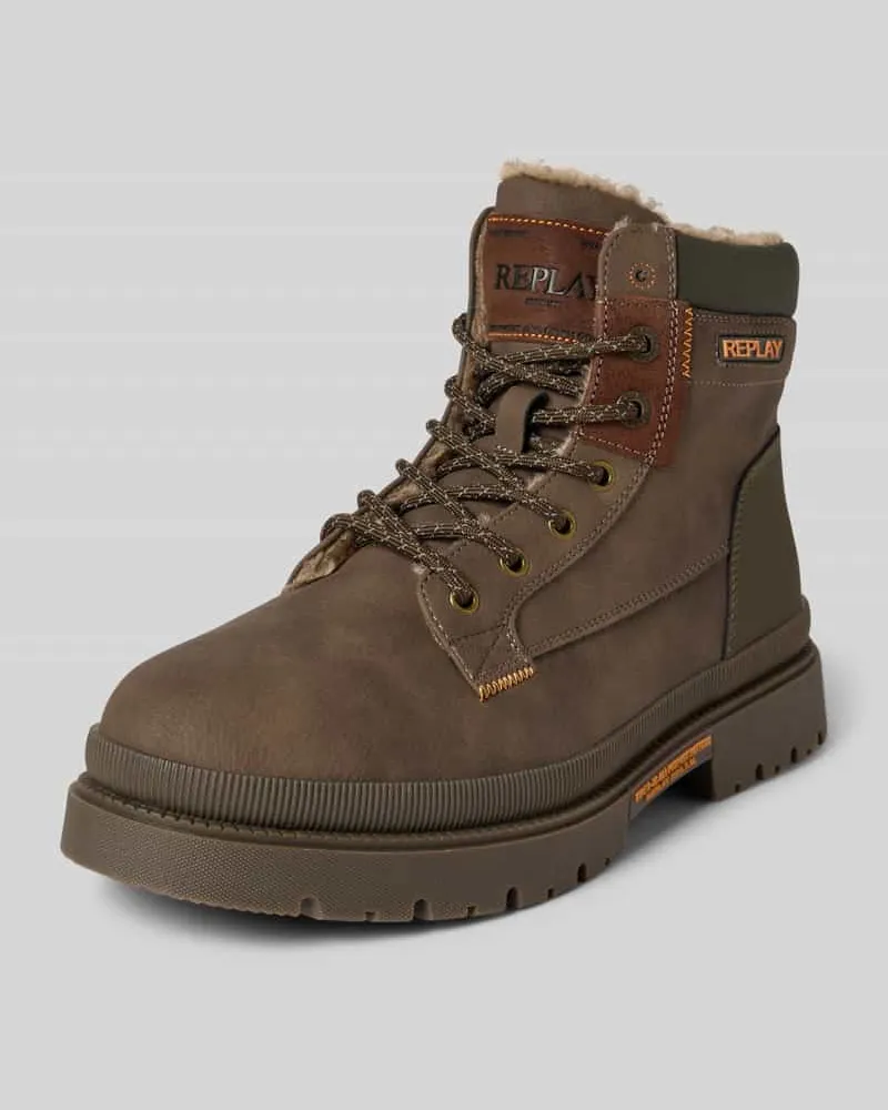 Replay Boots mit Label-Details Dunkelbraun