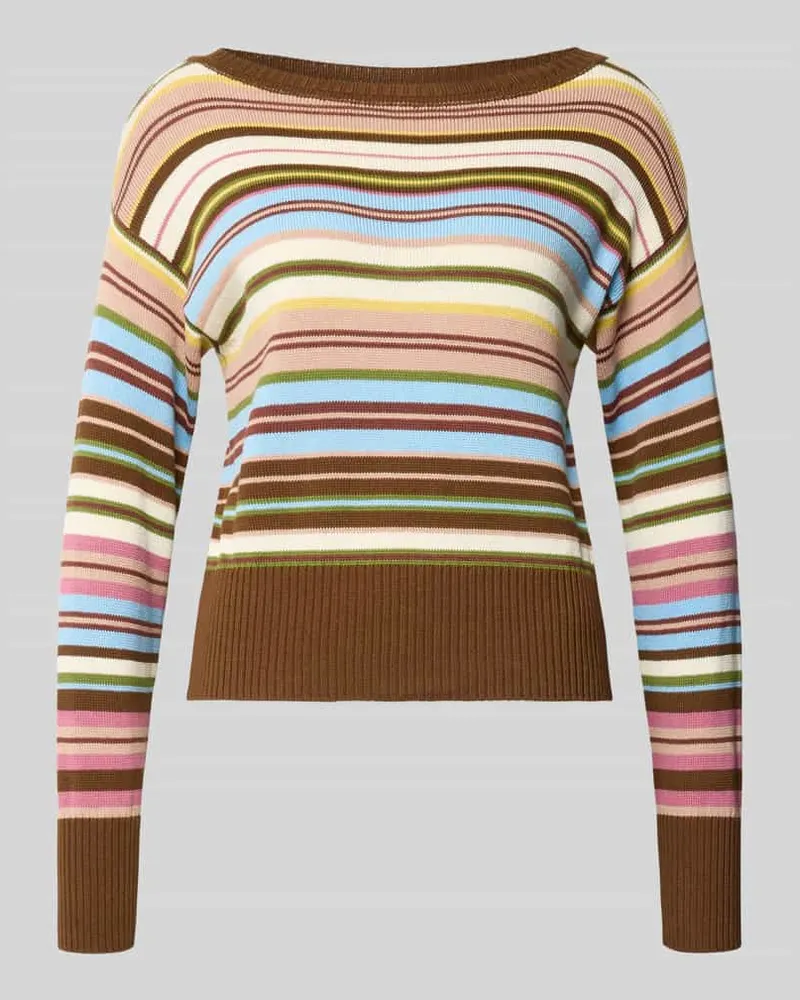 Max Mara Loose Fit Pullover aus reiner Baumwolle Modell 'ZINNIA Mittelbraun