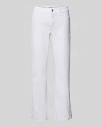 Cambio Regular Fit Jeans mit Häkelspitze Modell 'PARIS Weiss