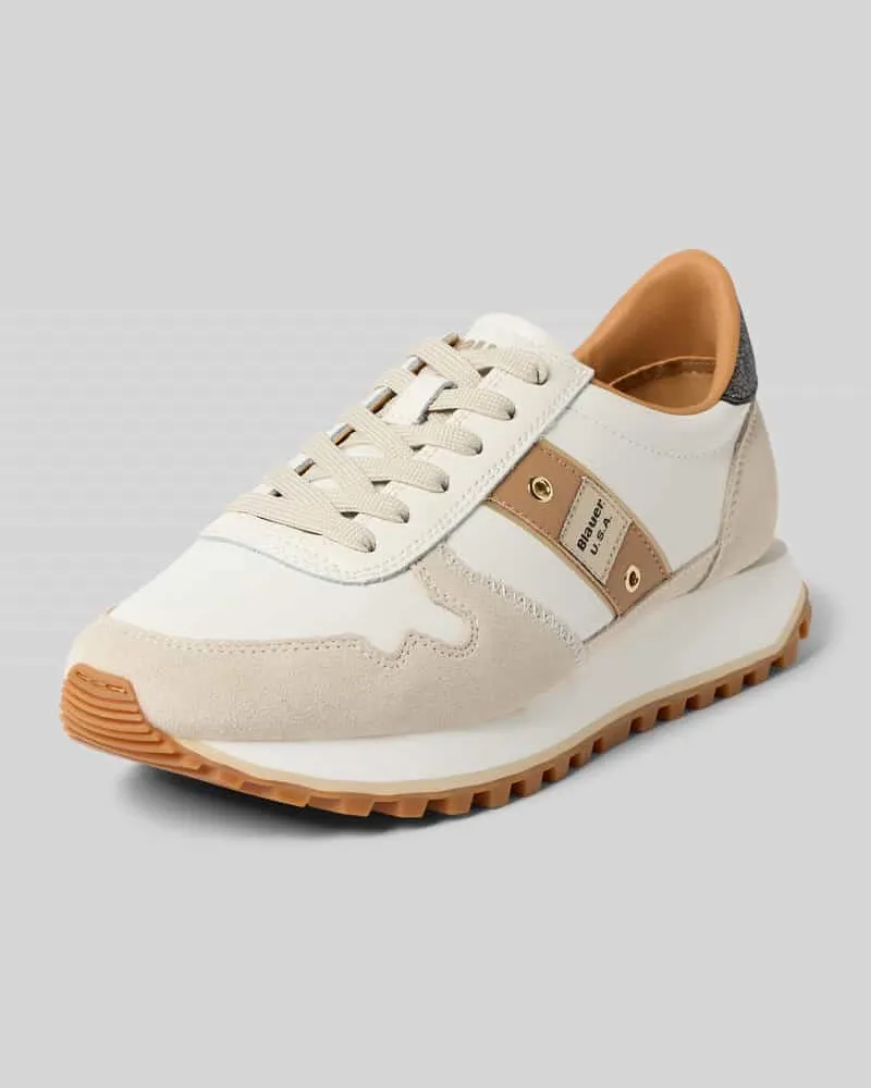 Blauer Sneaker mit Label-Detail Modell 'MILLEN Ecru