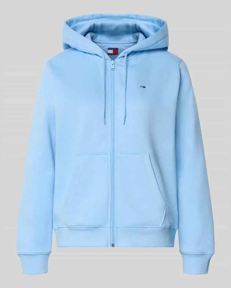 Tommy Hilfiger Regular Fit Sweatjacke aus Baumwoll-Mix Hellblau