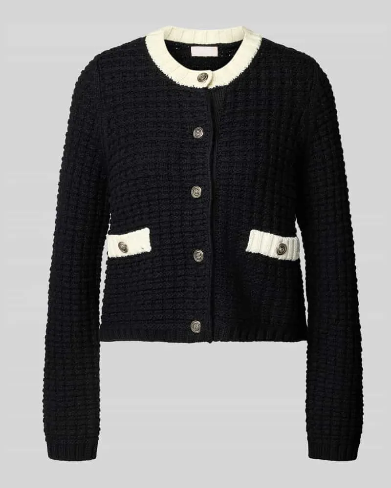 Liu Jo Strickjacke mit gerippten Abschlüssen Black