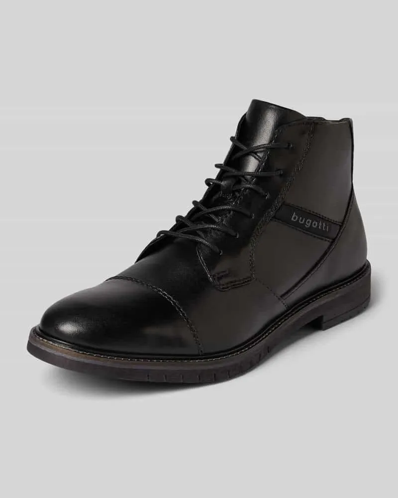 Bugatti Boots aus Leder mit Reißverschluss Modell 'Caj Black