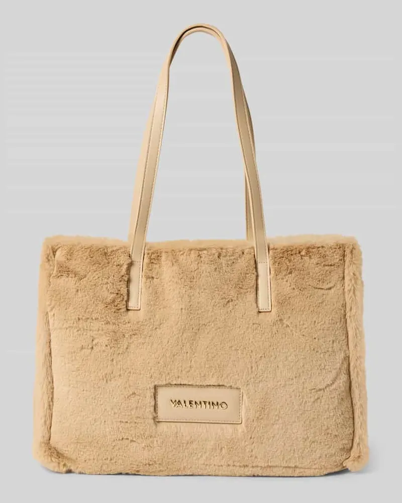 Valentino Bags Shopper aus Kunstfell mit Label-Detail Modell 'SPECIAL FADIA Sand