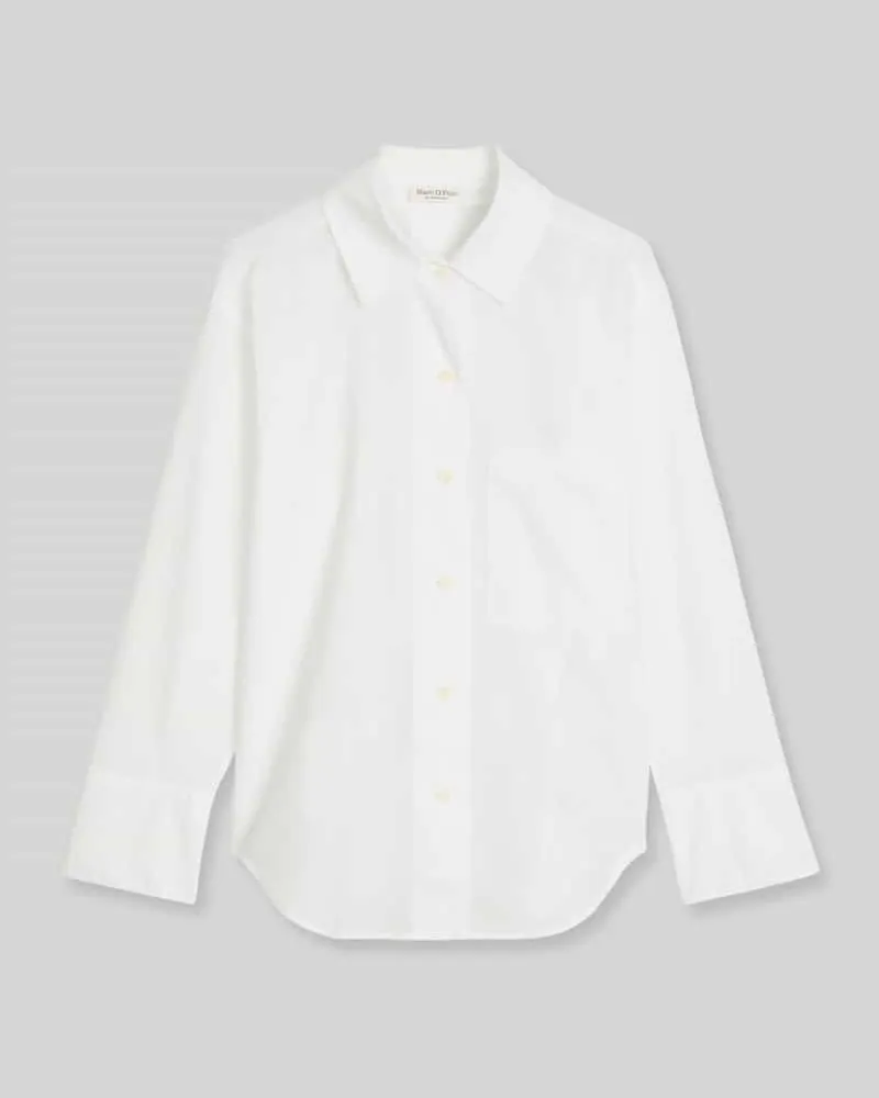 Marc O'Polo Relaxed Fit Bluse aus reiner Baumwolle mit Rücken-Detail Weiss