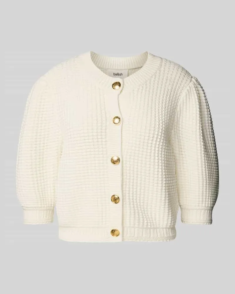 ba&sh Strickjacke mit durchgängiger Knopfleiste Modell 'Garance Ecru
