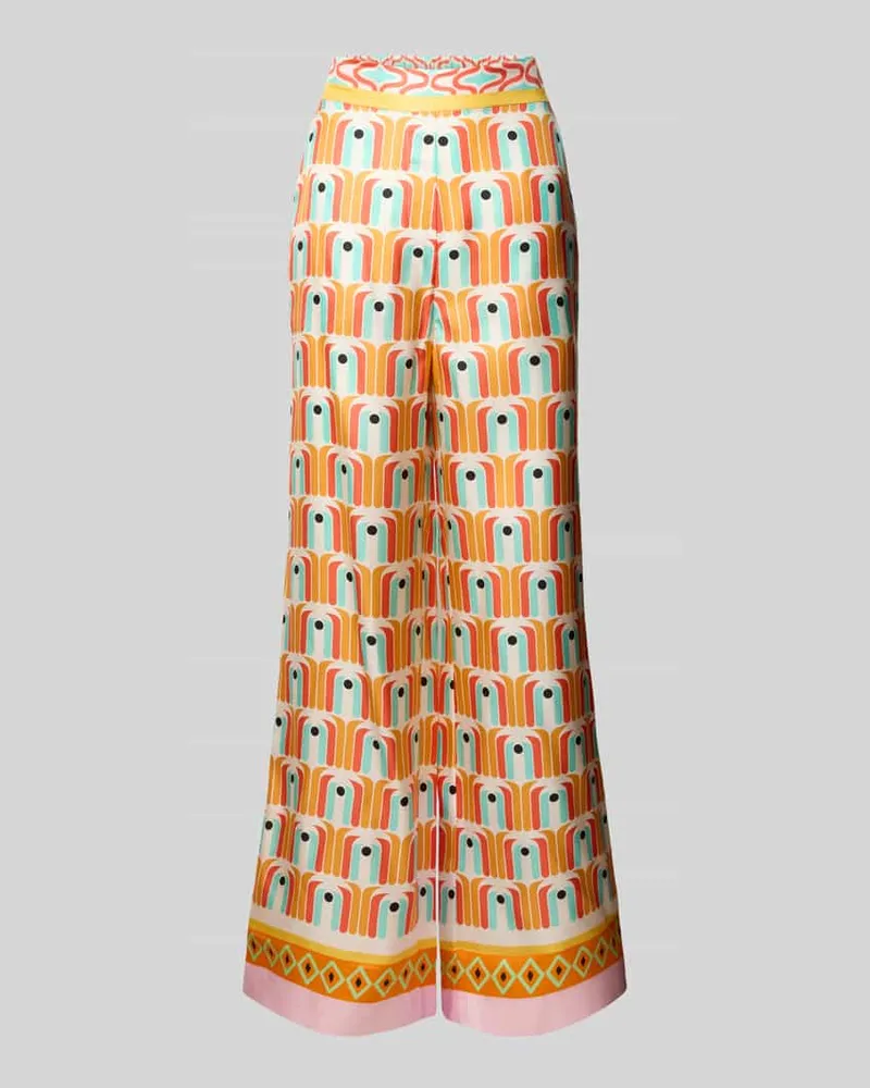 Herzen's Angelegenheit Flared Cut Hose aus Seide mit elastischem Bund Orange