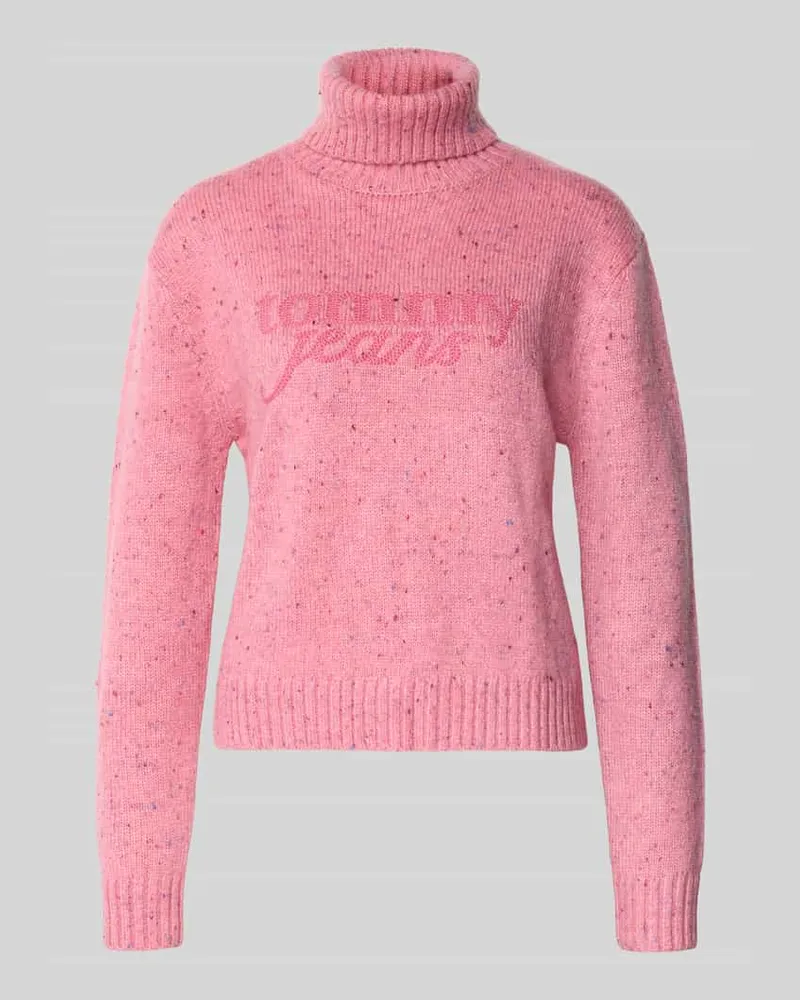 Tommy Hilfiger Regular Fit Rollkragenpullover mit Wollanteil Modell 'NEP Pink