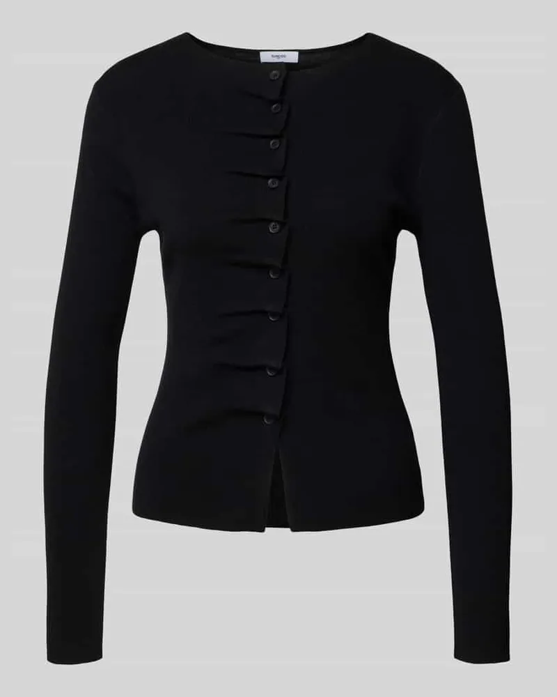 Suncoo Strickjacke mit Raffungen Modell 'GAMIRA Black