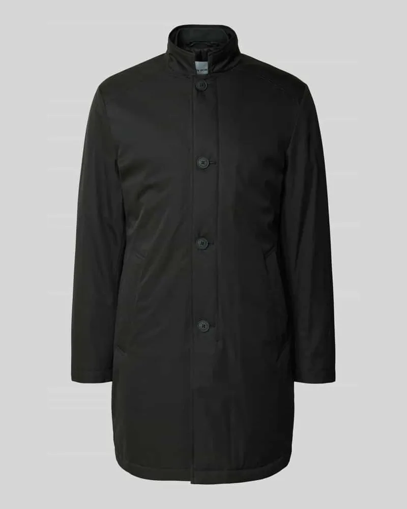 Roy Robson Nylon Coat mit Stehkragen und Eingrifftaschen Black